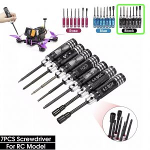 7pcs 1.5 2 2.5 3 4 5.5mm Screwdriver Tool Set BLACK