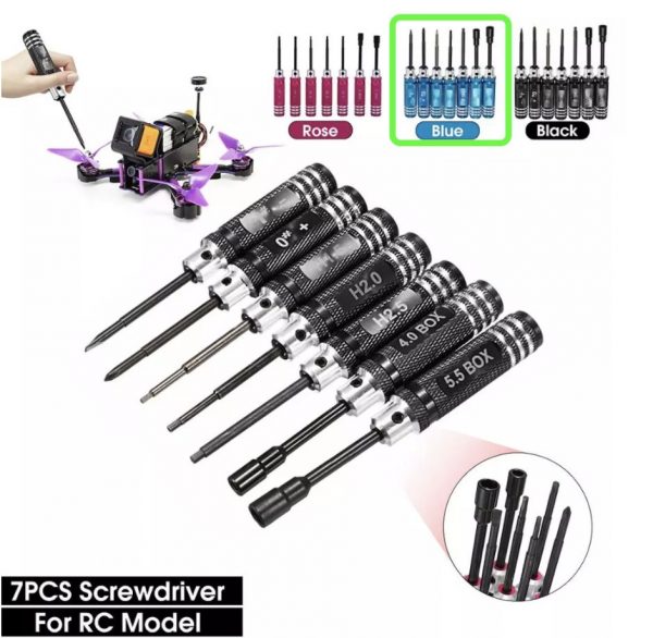7pcs 1.5 2 2.5 3 4 5.5mm Screwdriver Tool Set BLUE