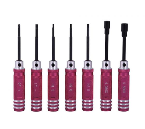 7pcs 1.5 2 2.5 3 4 5.5mm Screwdriver Tool Set PINK 2