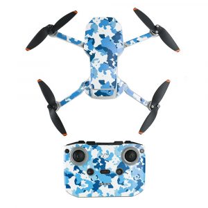 Protective Waterproof PVC Stickers for Mavic Mini 2 BLUE CAMOUFLAGE