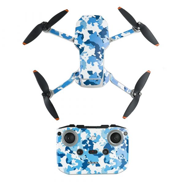 Protective Waterproof PVC Stickers for Mavic Mini 2 BLUE CAMOUFLAGE