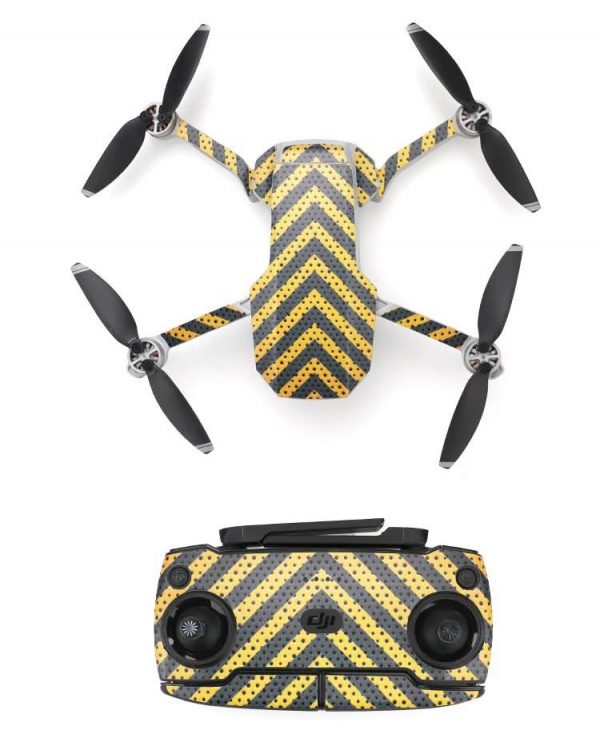 Protective Waterproof PVC Stickers for Mavic Mini BLACK YELLOW STRIPES