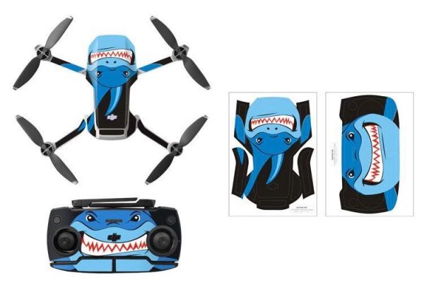 Protective Waterproof PVC Stickers for Mavic Mini BLUE SHARK