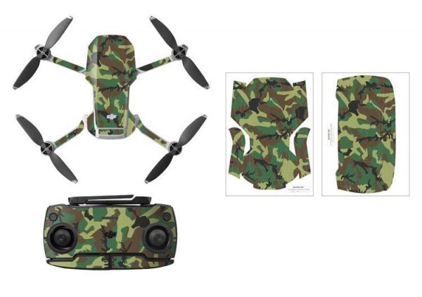 Protective Waterproof PVC Stickers for Mavic Mini GREEN CAMOUFLAGE