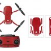 Protective Waterproof PVC Stickers for Mavic Mini RED CARBON