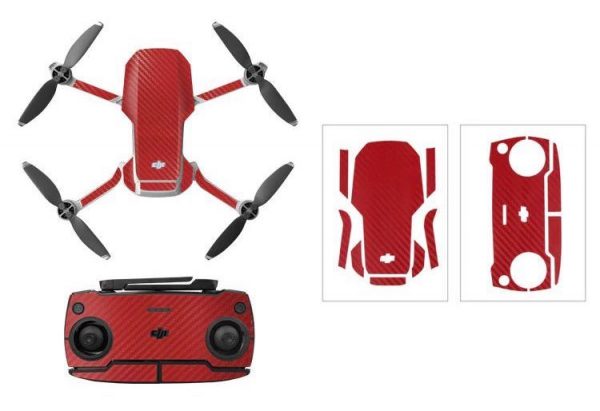 Protective Waterproof PVC Stickers for Mavic Mini RED CARBON