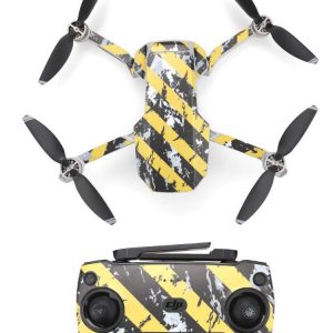 Protective Waterproof PVC Stickers for Mavic Mini WORN BLACK YELLOW STRIPES
