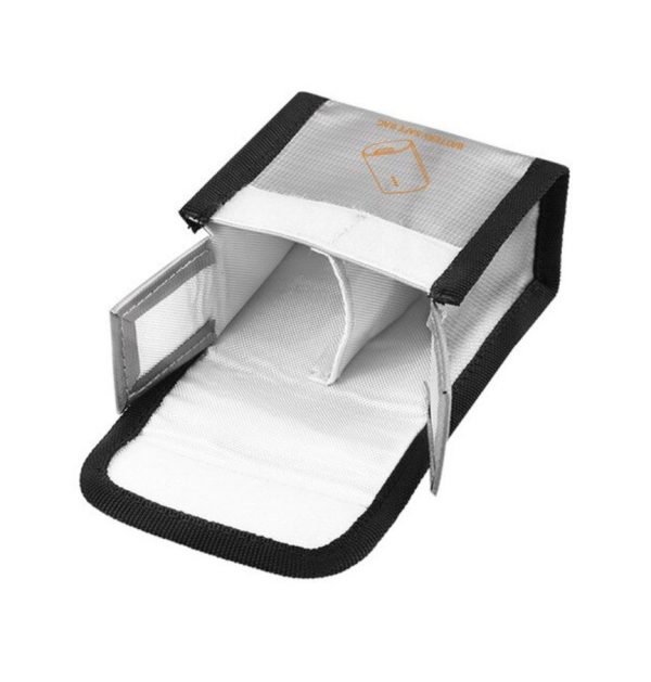 Explosion Proof Heat Resistant Battery Protection Safe Bag for DJI FPV Combo Goggles V2 SILVER SIZE M for 2 Batteries