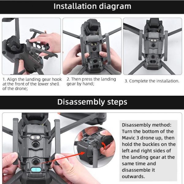 Foldable Landing Gear for DJI Mavic 3 Drone 1