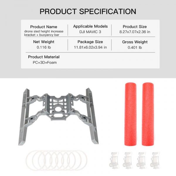 Water Landing Skid Floating Kit for DJI Mavic 3 Drone 2