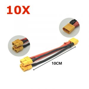 10pcs XT60 Connector Male Female Y Splitter Parallel Cable 14AWG for Drone Battery 1M2F