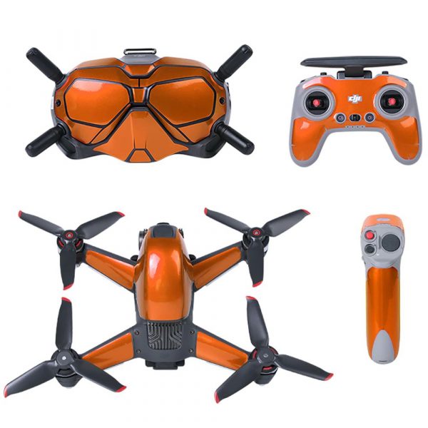 Full Waterproof Protective Stickers for DJI FPV Drone Goggles V2 Glasses Metal Orange