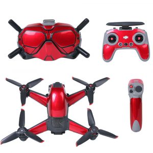 Full Waterproof Protective Stickers for DJI FPV Drone Goggles V2 Glasses Metal Red