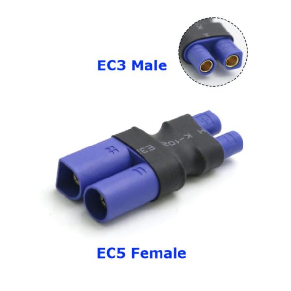 Connectors Adapter EC5 Female to EC3 Male for DIY Drones Lipo Battery