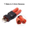 Connectors Adapter T Male to 4.0mm Banana for DIY Drones Lipo Battery 1 1