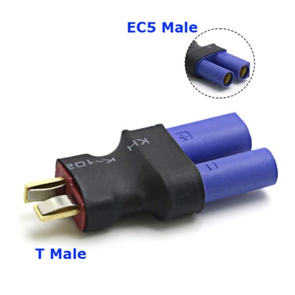 Connectors Adapter T Male to EC5 Male for DIY Drones Lipo Battery