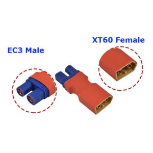 Connectors Adapter XT60 Female to EC3 Male for DIY Drones Lipo Battery