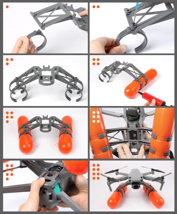 Inflatable Water Floating Landing Gear Kit for DJI Mavic Air 2 2S Drone 4