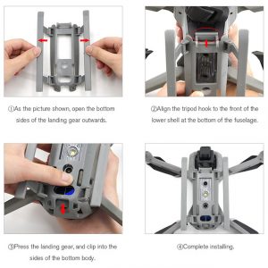 Foldable Quick Release Landing Skid Extension Set for DJI Mavic Air 2 2S Drone GREY 3
