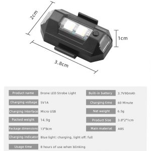 High Brightness Strobe Light LED for DJI FPV Mavic 2 Mavic 3 Mini 1 2 SE Mavic Pro Air 2 2S Spark Phantom Fimi X8 Mini SE Drones 6