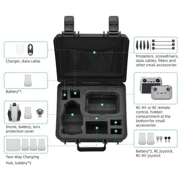 Hard Shell Waterproof Suitcase for DJI Mini 3 Pro Drone 4
