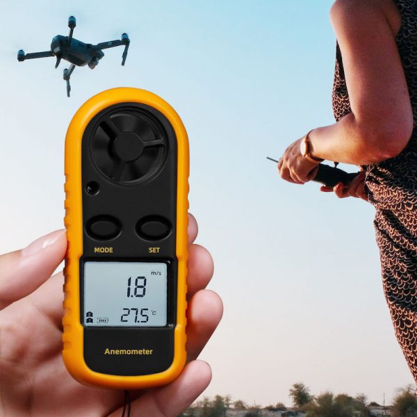 Mini Digital Anemometer Wind Speed Temperature with Lanyard All Drones 2